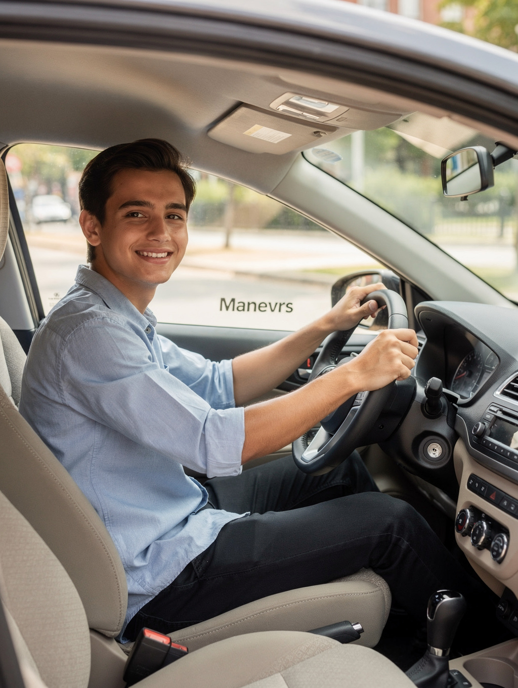 Honda Civic 2026 Touring Sport interior with driving instructor guiding student during road test preparation