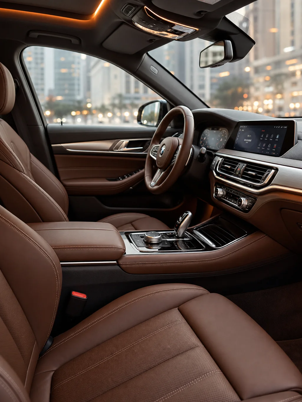 Photorealistic interior view of Honda Civic 2026 Touring Sport with instructor during G2 driving lesson